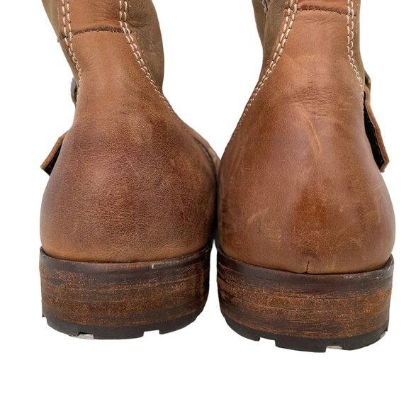 Steve Madden Volcanoo Brown Leather Buckle Strap Biker Safari Boots Mens Size 13